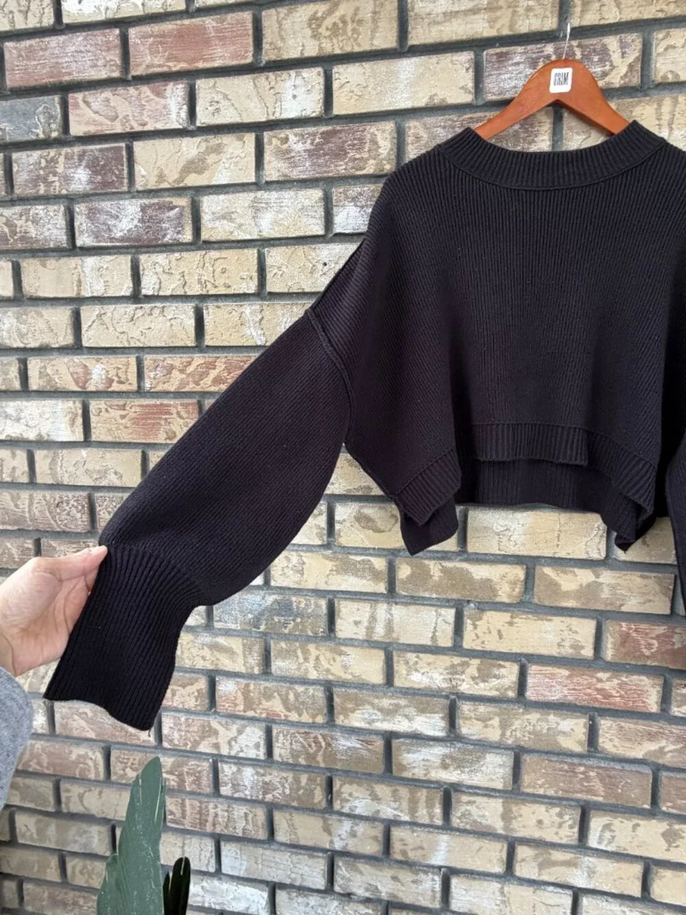 ☀️ Free People Easy Street Cropped Knit Sweater Black Small S